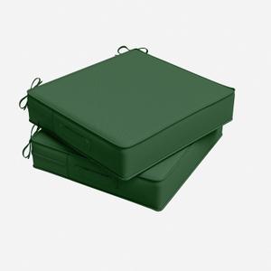 Outdoor Chair Cushion 18.5 x 16 x 4 Inches Patio Furniture Outdoor Waterproof Seat Cushion, Patio Chair Cushion with Handles and Ties, Square Dining Chair Cushion Set of 2, Green