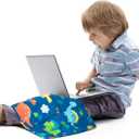 Sivio Weighted Lap Pad 2lbs, Cotton Weighted Blanket Sensory Weighted Lap Blanket Indoor Outdoor, 19 x 21 Inch, Blue Dinosaur