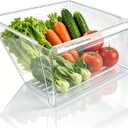 Upgraded 2188664 Crisper Bin (Lower) Replacement for Whirlpool Refrigerator, Refrigerator Drawers, Kenmore Whirlpool Fridge Crisper Drawer Replacement Part WP2188664, 2188664 Fridge Drawer, Clear