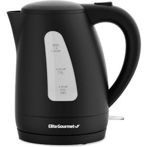 Elite Gourmet EKT8690 1.7L Electric Tea Kettle 1500W Hot Water Heater Boiler BPA-Free, Fast Boil, Water Level Window and Auto Shut-Off, Black