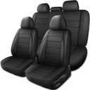 Leather Seat Covers, Breathable and Comfortable 3D Foam Back Support Car Seat Covers, Airbag Compatible,Automotive Seat Cover Protector Waterproof, Universal Fit for Cars,SUVs,Trucks (N5) (Full Set (All Seats))