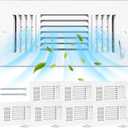 1 Pc 10x4 Inch Ceiling Vent Register for Home, White 3 Way Sidewall Solid Steel Wall Air Vent Registers AC Ceiling Vent Return Covers, Interior Size 10 x 4 Inch