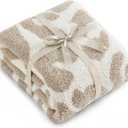 Bedsure Leopard Throw Blanket, Pink Knit Plush Throw Blanket, Gift for Girlfriends Women Friends- Super Soft, GentleSoft Cozy & Warm, Breathable & Lightweight for Bed & Sofa, 50x60 Inches