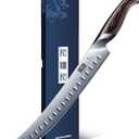 HOSHANHO Carving Slicing Knife, 10 Inch Japanese High Carbon Steel Brisket Knife with Ergonomic Pakkawood Handle, Razor Sharp Curved Butcher Breaking Knives for Meat Cutting