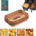 Air Fryer Liners Disposable for Ninja Dual Air Fryer,150PCS Rectangle Air Fryer Accessories,Baking Parchment Paper Liners for Ninja DZ201 /401