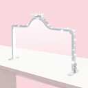 34-Inch Nail Light for Desk, 3-Level Dimming Half Moon Light, 3360LM Lamp, Adjustable with Phone Holder, Eye Protection  Ideal for Nail Techs - White