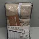 Burlywood Birch Pinch Pleated Blackout Linen Two Layer Bedroom Window Curtains 95 Inches Long 2 Panels Set, Memory Trained Country 94-96 Inch Insulated Noise Reducing Black Out Curtain 40W x 95L