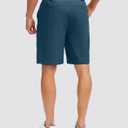 G Gradual Men's Golf Shorts with 5 Pockets 9" Light Weight Stretch Quick Dry Casual Dress Work Shorts for Men (Blue, L)