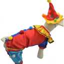 Dog Clown Costume Dog Halloween Costume Small Dog Halloween Cosplay Party | Funny Clown Dogs Cosplay Costumes Small Dogs Clothes Cat Apparel for Small Pets Halloween Party Photo Props, S