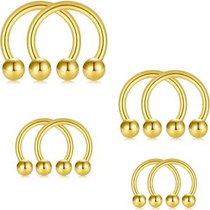 D.Bella 16G 18G 20G Horseshoe Septum Rings Surgical Steel Nose Piercing Jewelry Cartilage Helix Tragus Earring Hoop Eyebrow Lip Retainer for Women Men 6mm 8mm 10mm 12mm