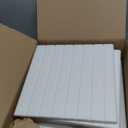 Bumusty Large Cork Board Alternative-48 x 36" Felt Bulletin Board Tiles, with 30 Pushpins, 70 Adhesive Tabs, 12-Pack Slat Wall Paneling, Cork Boards for Office Push Pin Board Felt Board-Milky White