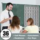 Panelee 6 Pcs 36 Numbered Clear Pocket Chart for Classroom Cell Phones and Calculator Holder Closet Hanging Organizer with Pockets for Wall Door School Teacher Office Storage Organization Supplies