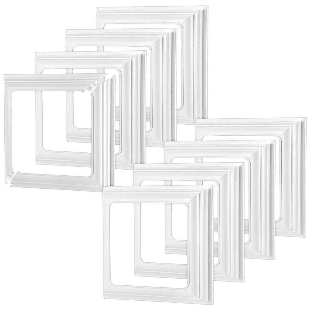 8 Pcs 4x4 Inches PC Post Skirts, White Post Base Cover Porch Column Wrap Deck Base Bracket Covers Post Sleeve Trim for Vinyl Post Hand Stair Rails