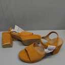 Amazon Essentials Women's Platform Ankle Strap Block Heel Sandal (10, Dark Orange Faux Suede)