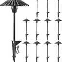 12 Pack Low Voltage Landscape Lights, 5W 3000K Soft White Aluminum LED Pathway Lights, 12V AC/DC Outdoor Landscape Lighting, IP65 Waterproof Wired Path Light with Stake for Yard Garden Walkway