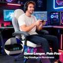 Gaming Chair Seat Cushion Pillow for Men Game Gaming Computer Chair Cushion Pad Extra Large Wide Memory Foam with Strap Long Sitting Gamer Black