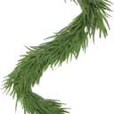 6ft Christmas Norfolk Pine Garland for Mantle with Lights Realistic Real Touch Holiday Decorations Fireplace Stairs Railing Door Frame Indoor Outdoor Dcor Lighted Full Flocked Winter Greenery