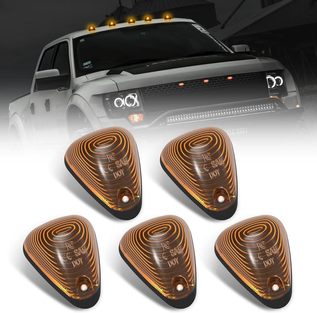 Amber LED Cab Clearance Lights,Rooftop Marker Running Light Compatible With Ford F150 F250 F350 F450 F550 1999-2016 Super Duty Pickup Trucks