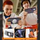 AIGOMARA Magnetic for Samsung Galaxy S25 Ultra Case with Invisible Camera Stand, [Compatible with Magsafe] [Military-Grade Protection] Slim Anti Scratch Protective Case Women Girls 6.9", Black/Purple