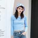 Crochet Bucket Hat for Women Knit Handmade Foldable Floppy Beach Hat Fashion Cute Comfy and Casual