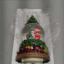 Musical Snow Globe Christmas Tree Lantern Lighted Santa's and Snowman, Christmas Snow Water Lantern Glittering Home Decoration and Gift, Battery & USB Powered