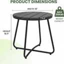 danpinera Outdoor Side Tables, HDPS Patio Table with Metal Legs, 18 Inch Outdoor Small Round Table for Garden, Backyard, Porch, Deck, Balcony, Poolside, 18"L 18"W 18.11"H