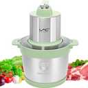24 Cup Large Capacity Food Processors,Meat Grinder Veggie Chopper with Stainless Steel Bowl,3 Speeds,4 Bi-Level Bladesand Spatula for Baby Food,Meat,Onion,Vegetables,Fruits