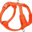 No Pull Dog Harness for Small Medium Large Dogs - Adjustable 2 Layer Mesh Dog Vest with Dual Clip, Escape Proof, Quick Release, Lightweight Breathable Mesh for Walking Hiking (Orange,M) (M(Neck:18.5-25.6",Chest:20.9-30.7"))