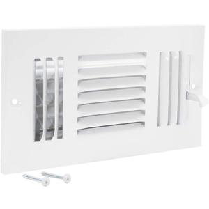 EZ-FLO 8 x 4 Inch Three-Way Ventilation Steel Sidewall/Ceiling Register, Steel Duct Opening, 61658