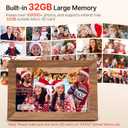 Uhale Digital Picture Frame 32GB Storage 10.1 Inch Wood WiFi Electronic Photo Frames SD Card Slot IPS Touch Screen HD Display Auto Rotate Slideshow Share Videos Photos Instantly Send Wishes Remotely