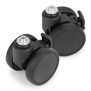 Domiella 2 Pack Luggage Replacement Wheels, Universal Suitcase Swivel Caster Wheels with Brake, Rubber Suitcase Wheel Repair Kit, 55 mm