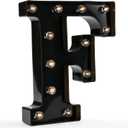 OYCBUZO Light Up Black Alphabet Marquee Letters Sign LED Marquee Number Lights Sign for Night Light Home Bar Christmas Lamp Birthday Party Wedding Decoration F