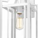 Large Outdoor Wall Lantern Sconce, 16.3 Inch Tall Modern Outdoor Wall Light Fixture, Anti-Rust Exterior Lighting Lamp, Waterproof Exterior Lighting with clear glass for Porch, Entryway, Garage (White)