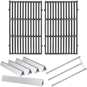 Hongso 19.5 Inch Grill Grates, 24.5 Inch Flavorizer Bars, 34-1/4" Burner Tube Set Kit, Replacement Parts for Weber Genesis 300 Series E310 E320 EP310 S310 S320 Gas Grill (with Side Control Panel Only)