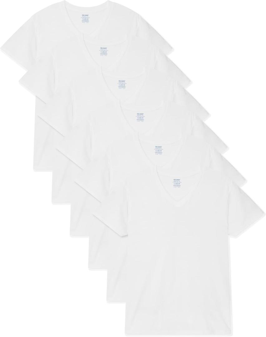 Gildan Men's V-Neck T-Shirts, Multipack, Style G1103 (Medium)