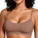 OEAK Womens Comfortable Bras No Underwire Cami Bra Seamless Unlined Bralettes Scoop Neck Unpadded Everyday Sports Tshirt Bra, Small