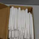 Baquler 50 Pcs 8.5 Inch LED Flameless Taper Candles Bulk Battery Operated Taper Candles Flickering Candlesticks for Wedding Church Valentines Day Table Decoration (White)