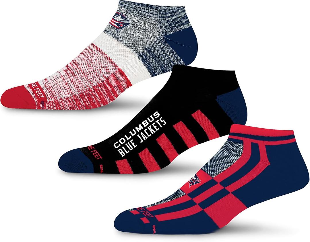 For Bare Feet NHL Unisex Stripe Stack 3 Pack (M)