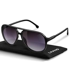 livho Trendy Polarized Aviator Sunglasses Women Men, Retro Sun Glasses for Women Men 2025, Oversized UV Protection Shades