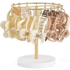 Dahey Metal Claw Clip Organizer Holder Stand Storage Display Hair Accessories Bedroom Bathroom College Dorm Room Decor for Women and Girls, Gold
