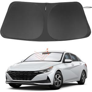 Windshield Sun Shade Custom Fit for 2021 2022 2023 2024 2025 2026 Hyundai Elantra Accessories Foldable Sunshade Sun Blocker Protect Car from Sun Rays & Heat Damage Keep Car Cooler