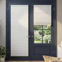 No Drill Blackout Cellular Shades for French Doors, 1 Pack, 25"x70", White