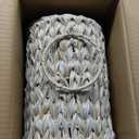 Toilet Paper Basket,Wicker Toilet Paper Storage with Lid,Decorative Boho Wicker Basket for Bathroom,Free Standing-Cream White