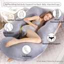 60 Inch Full Body Pregnancy Pillows for Sleeping Cooling Pregnancy Pillow,U Shaped Pregnancy Body Pillow,Maternity Pillows for Pregnant Women with Removable Washable Velvet Cover.(Grey), X-Large
