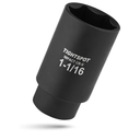 TIGHTSPOT 1/2 Inch Drive - 1 1/16 Inch Deep Impact Socket with Anti-Rounding 6 Point Design, Heat-Treated CRV Steel