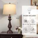 Cinkeda Touch Lamps for Night Stand- 29.5" Tall Bedside Lamp with USB C+A, 3 Way Dimmable Bedroom Lamps, Vintage Brown Table Lamps for Living Room,Single Brown