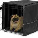 MidWest Homes for Pets Small Dog Crate Cover, Black Polyester Privacy Kennel Cover Fits Most 24-inch Crates, Machine Washable, Reduces Barking & Chewing