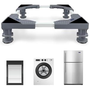 KUPAO Mini Fridge Stand Adjustable Universal Base with 4 Strong Feet Washer Dryer Pedestal for Small Refrigerator, Portable Compact Washer or Dryer, Grey