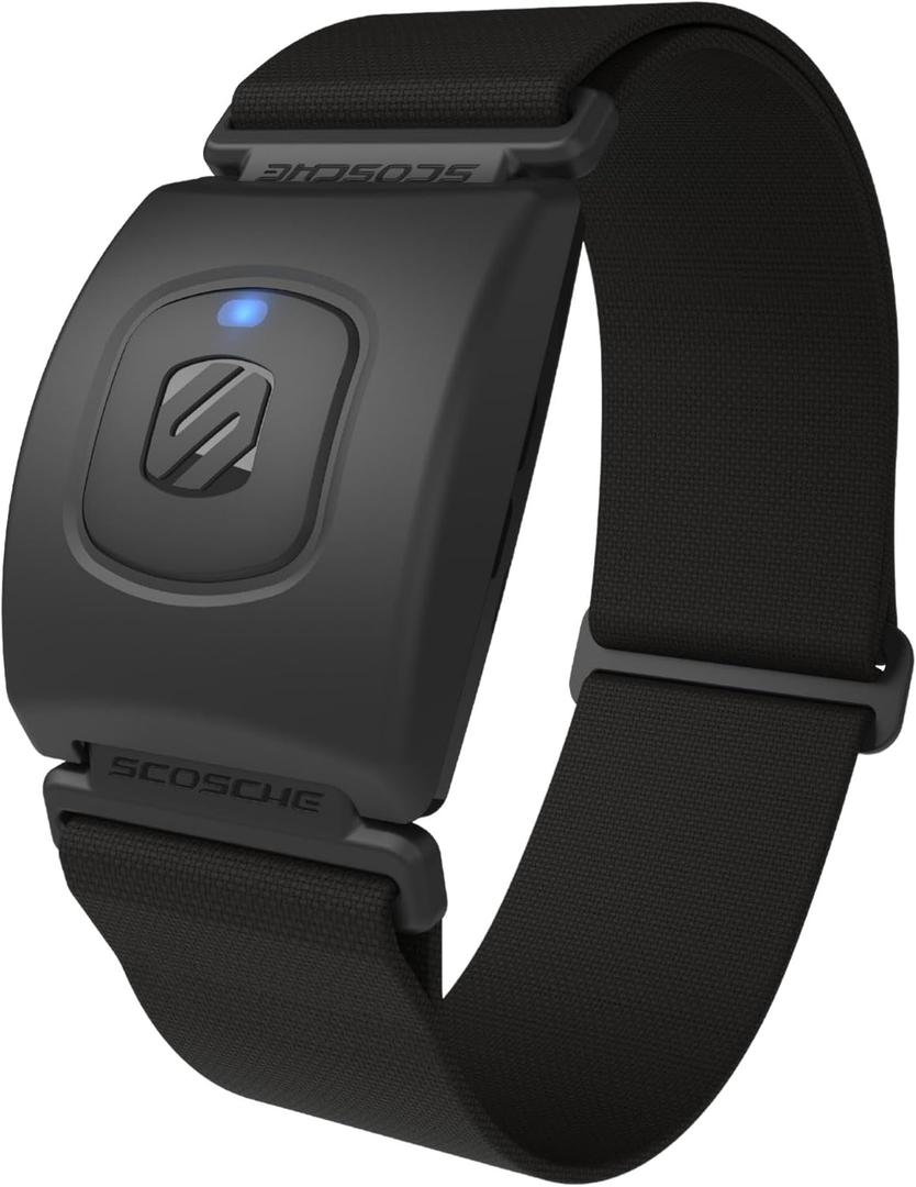 Scosche Rhythm R+2.0: Advanced Waterproof & Dustproof Heart Rate Monitor Armband with ANT+ & BLE Bluetooth Smart for Accurate Workout Tracking Compatible with Smartphones, Wahoo, Peloton, NordicTrack (Black)
