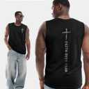 Flafens Tank Tops Men - Sleeveless Shirts for Men Graphic Cotton Mens Tank Tops Summer Fashion Casual Loose Fit Tanktop (Black, XL)